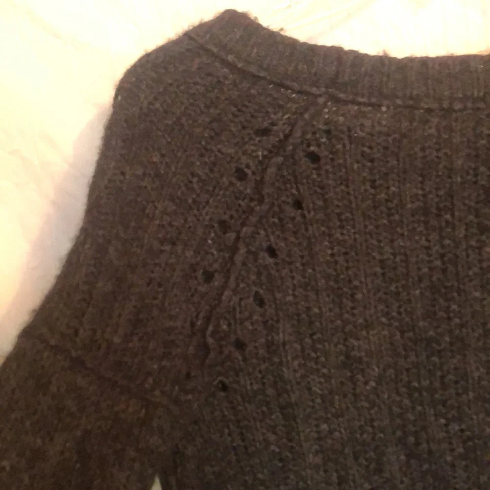 LOFT lot of 2 size M chunky oversized sweaters- black cardigan & brown cowl neck